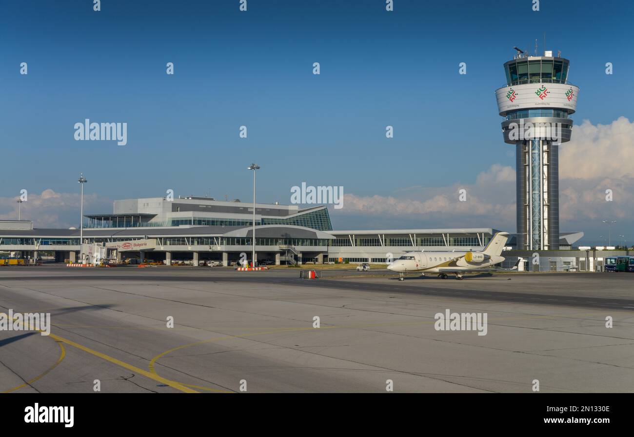 Tower, Airport, Sofia, Bulgaria, Europe Stock Photo