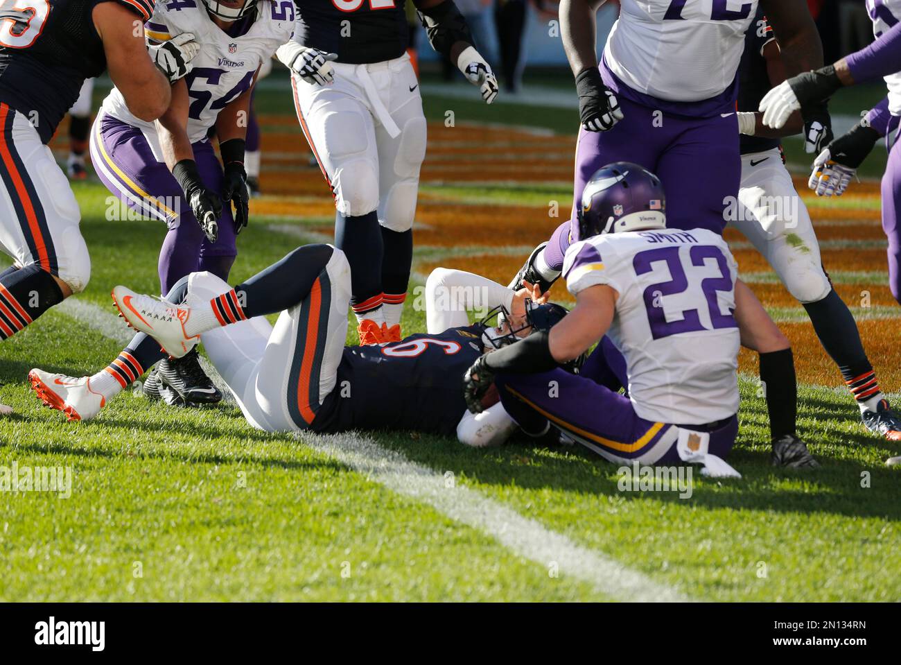 Minneapolis, Minnesota, USA. 28th Dec, 2014. Minnesota Vikings safety Harrison  Smith (22) is shown during an NFL game between the Chicago Bears and the  Minnesota Vikings at TCF Bank Stadium in Minneapolis