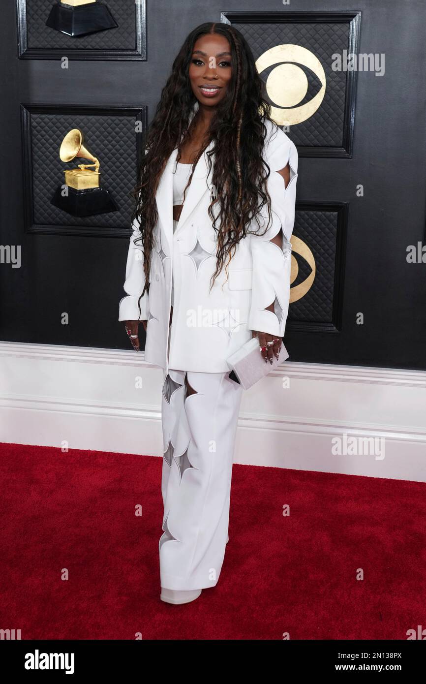 Jessy Wilson arrives at the 65th annual Grammy Awards on Sunday, Feb. 5(02)