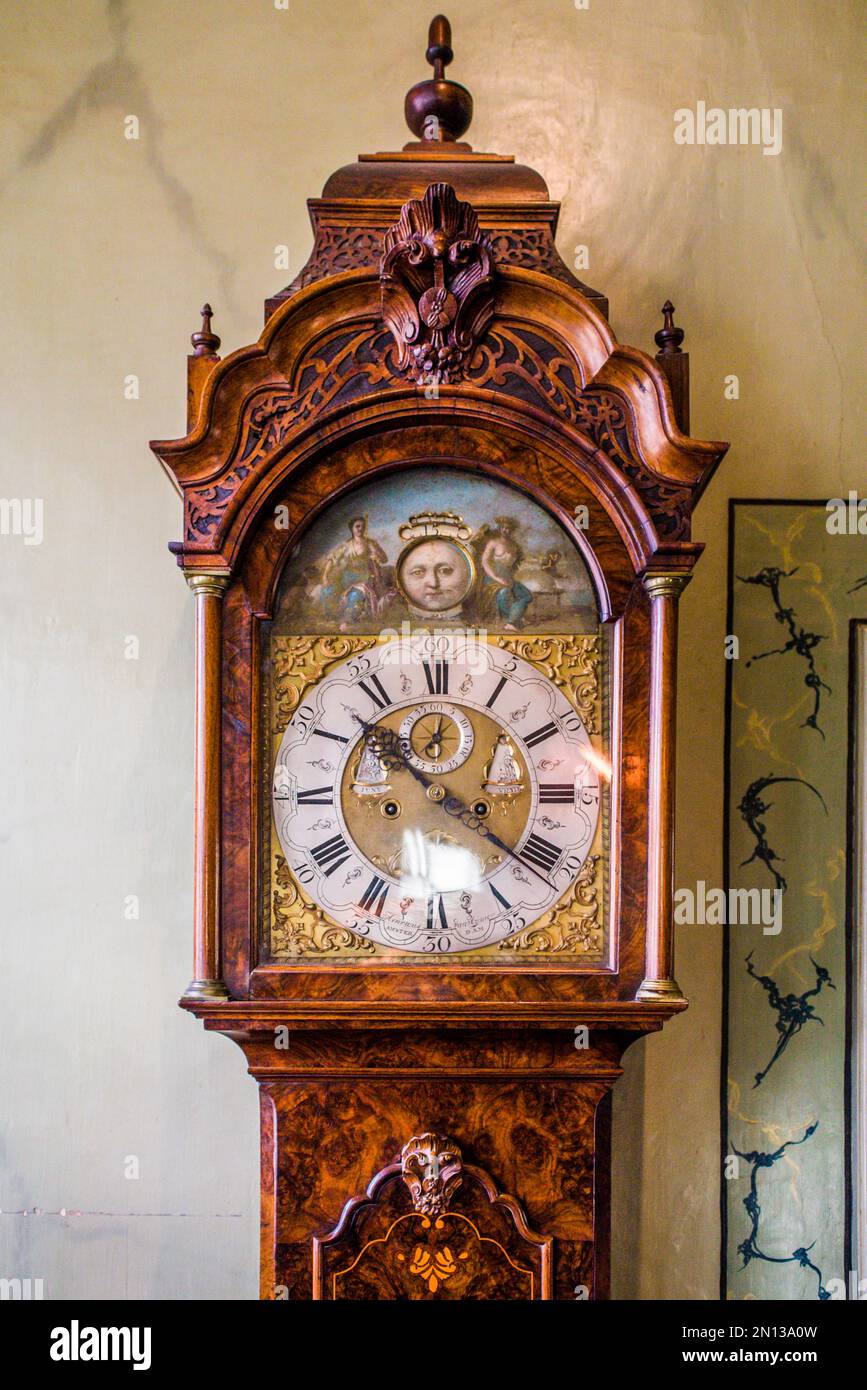 Ornate grandfather clock, Bletterman House c. 1785, Dorp and Village