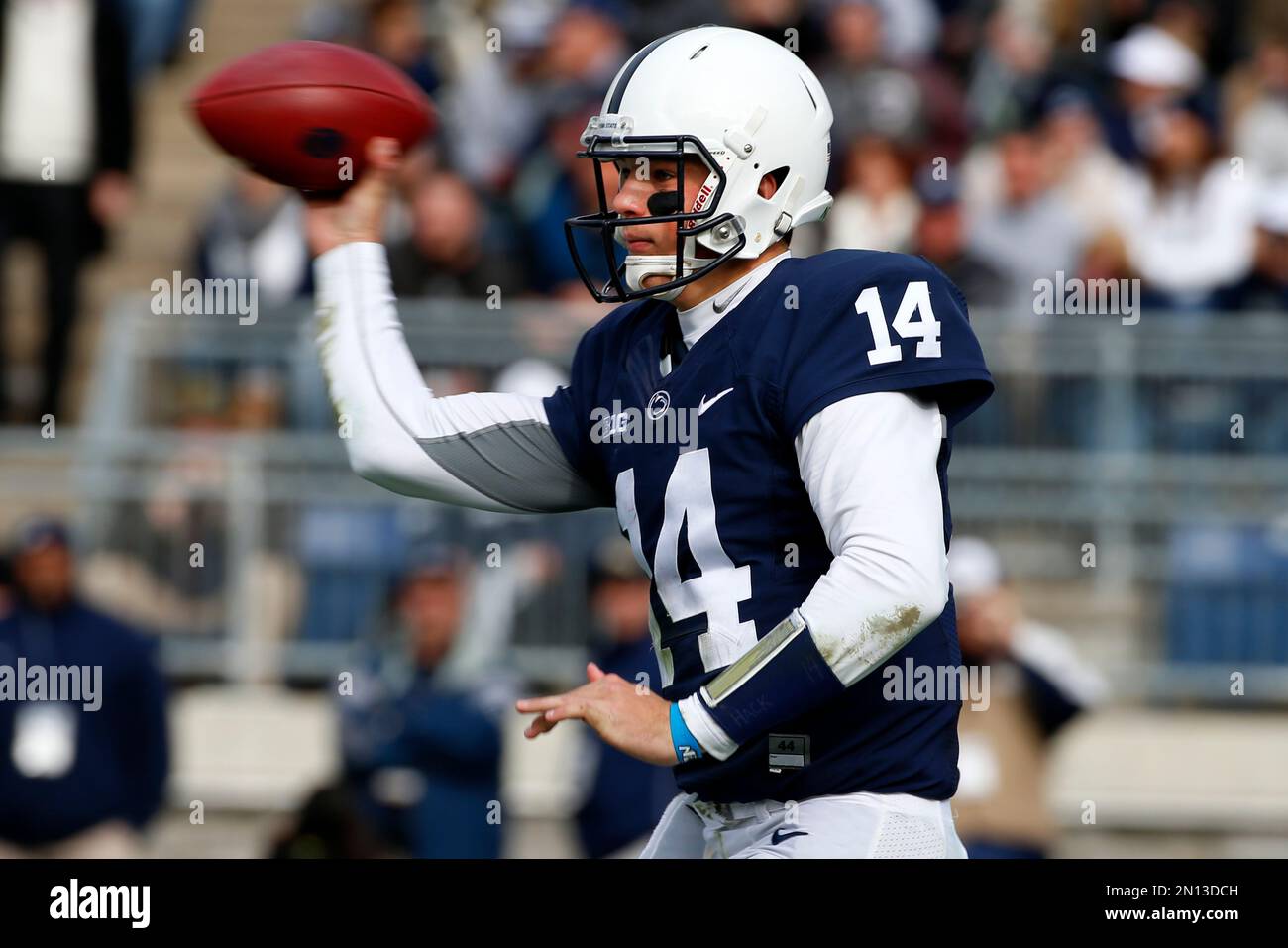 Penn State quarterback Christian Hackenberg (14) throws a pass during ...