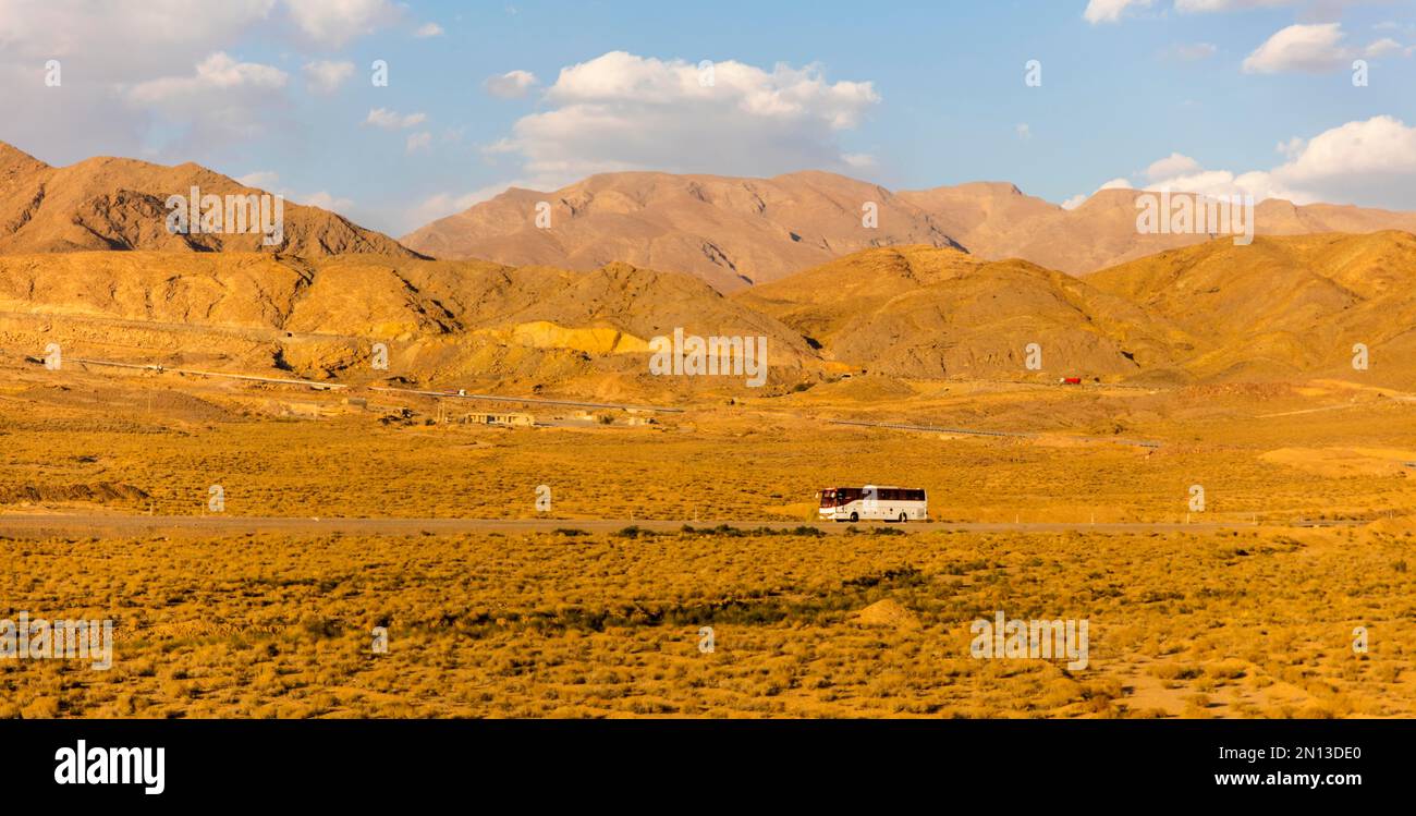 Bus, Modern Silk Road, Yasd, Yasd, Iran, Asia Stock Photo