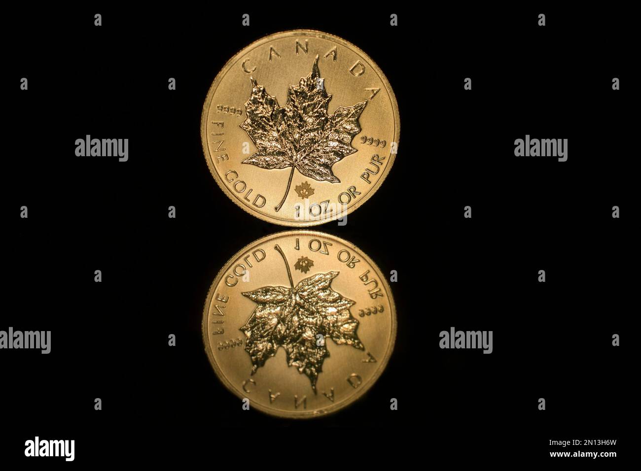 Mable Fine 1 ounce Mable fine gold content 9999, Canada, studio photography with ...