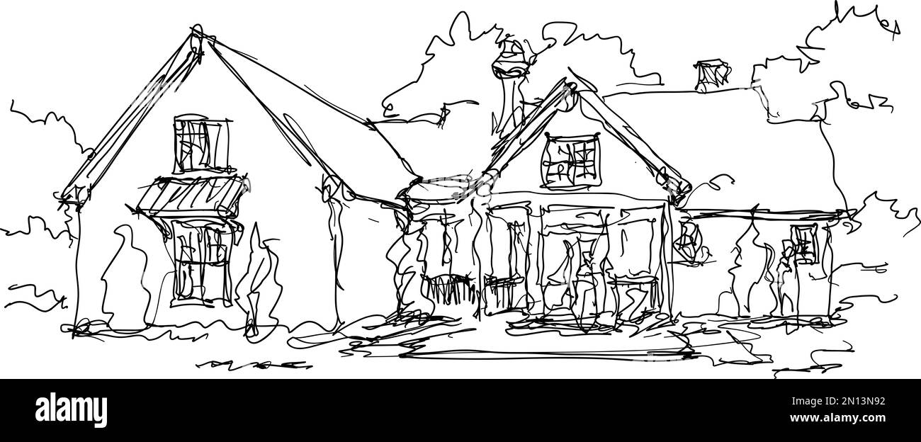 Beautiful house and garden Black and White Stock Photos & Images Alamy