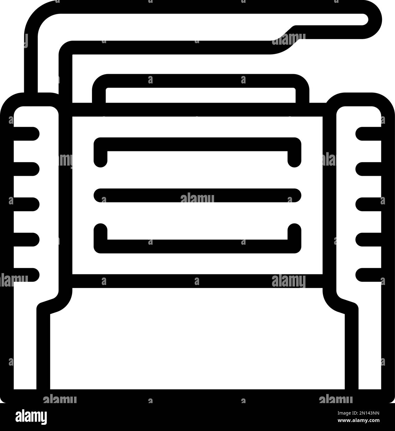 Large plotter icon outline vector. Printer machine. Digital screen