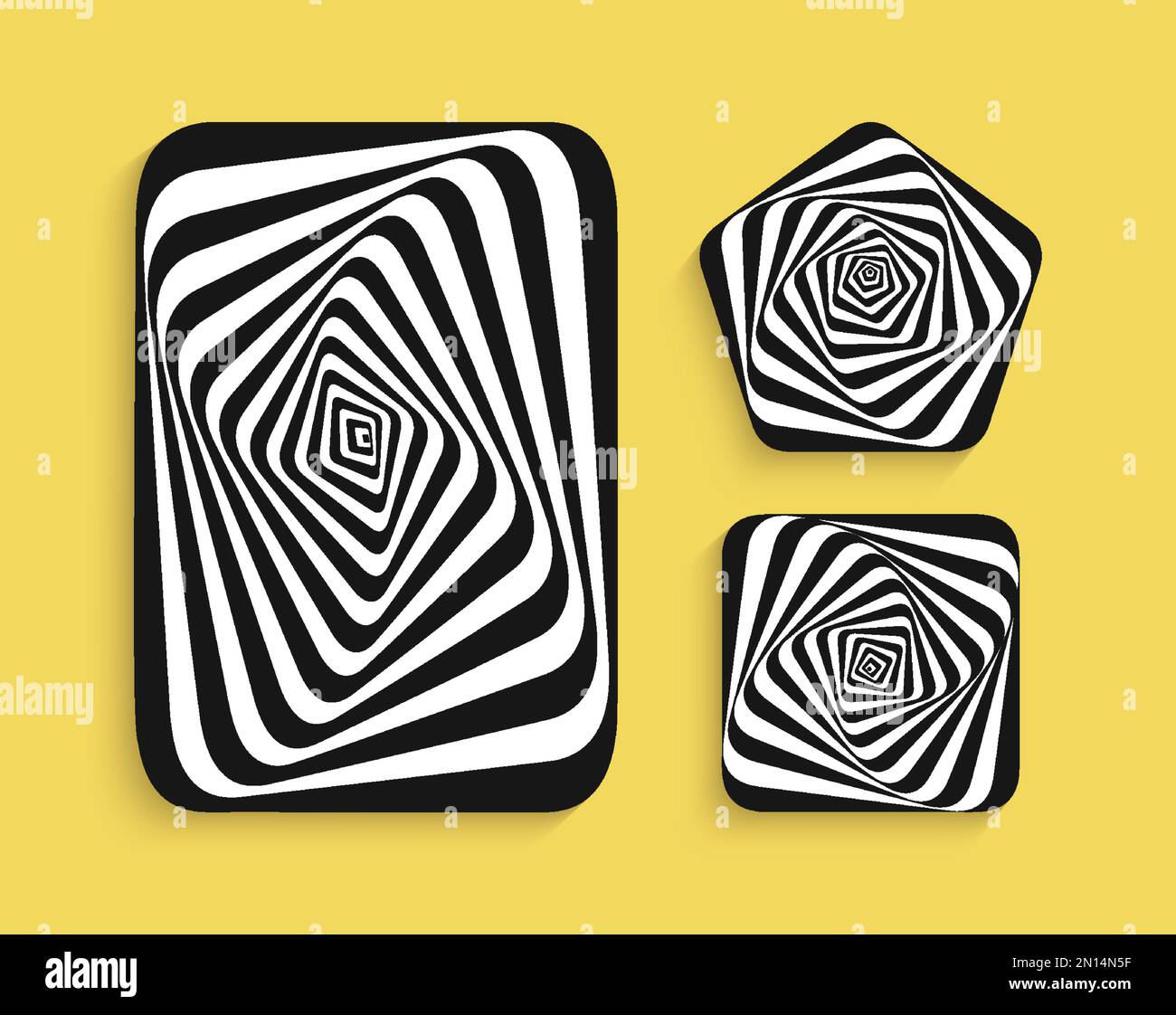 Abstract striped design element. Optical art. 3d vector illustration