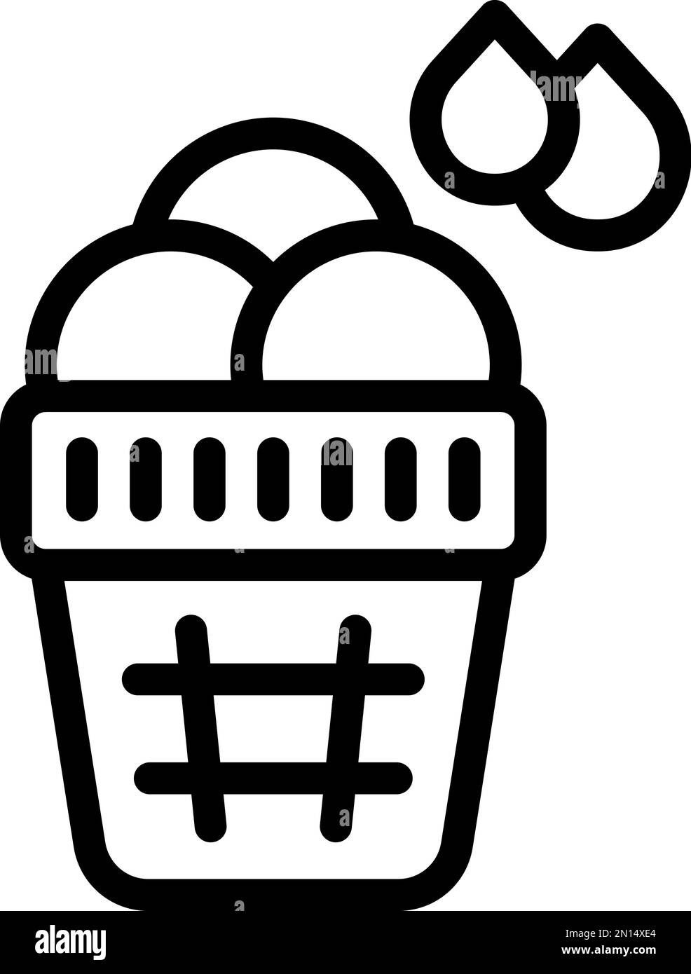 Basket ink icon outline vector. Natural dye. Safe product Stock Vector