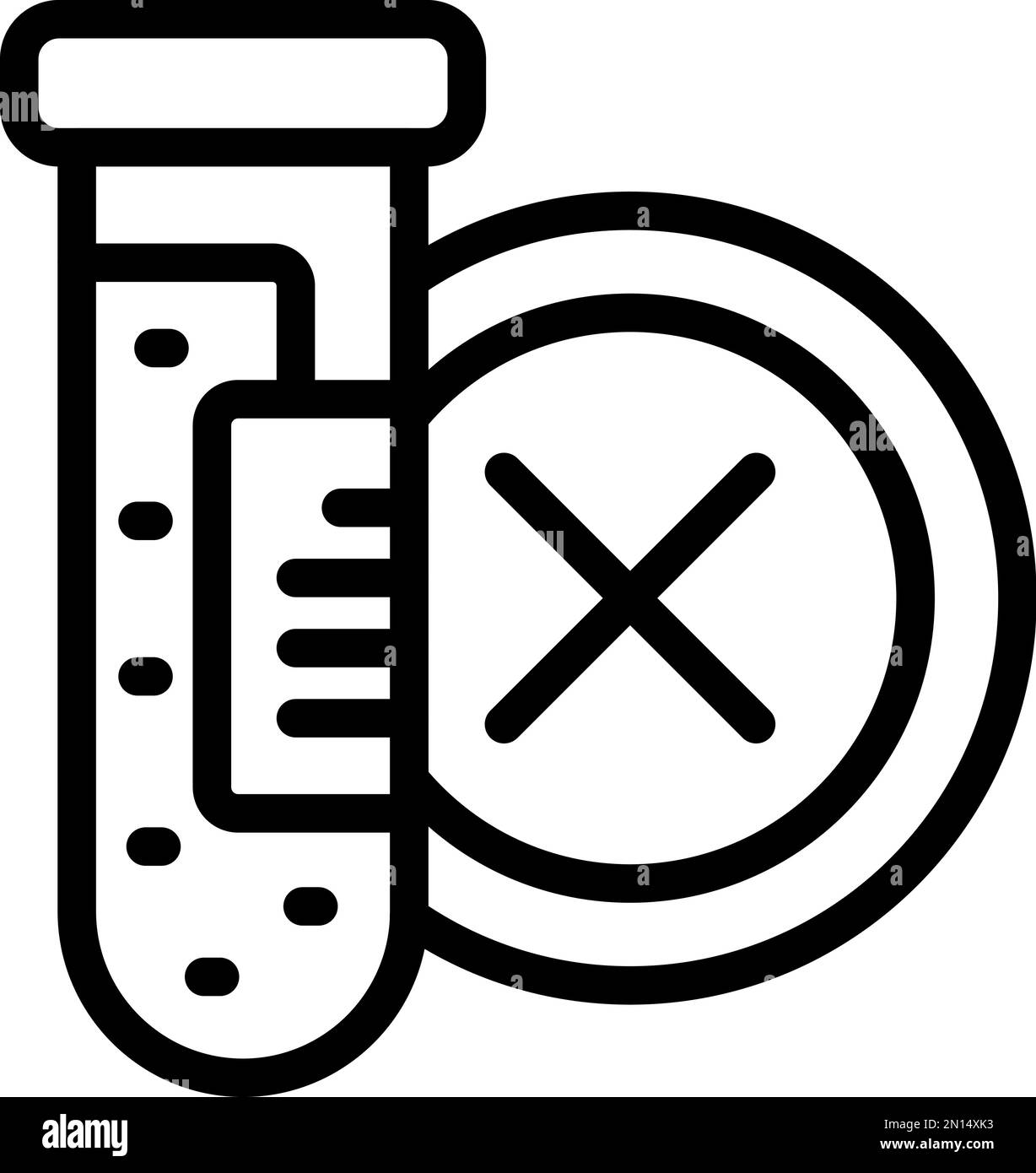 Free additive icon outline vector. Natural dye. Test tube Stock Vector