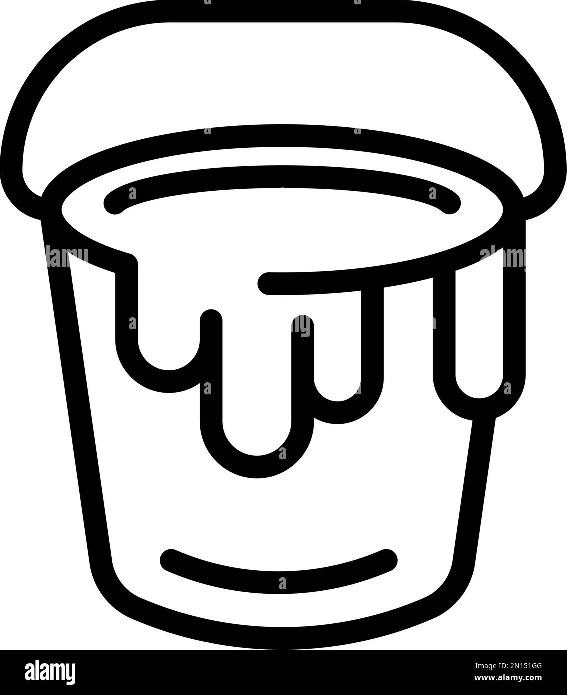 Paint bucket icon outline vector. Food cream. Natural dye Stock Vector