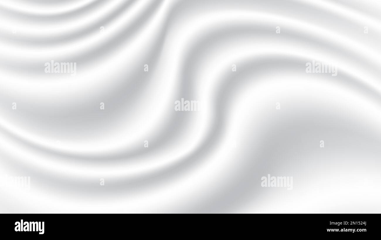 Abstract background of white fabric texture. Wallpaper luxury by soft curve of canvas and wave. Illustration background of white cloth. Stock Photo