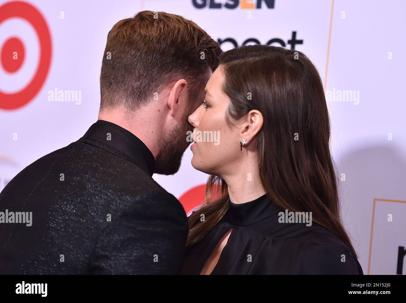 Justin Timberlake and Jessica Biel arrive at the 2015 GLSEN Respect Awards on Friday October 23 2015 in Los Angeles. Photo by Jordan Strauss Invision AP Stock Photo Alamy