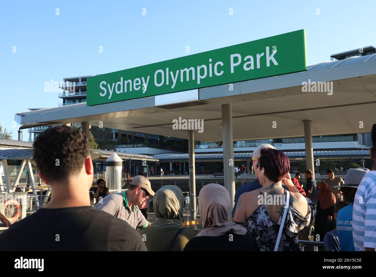 Sydney Olympic Park ferry wharf. Stock Photo