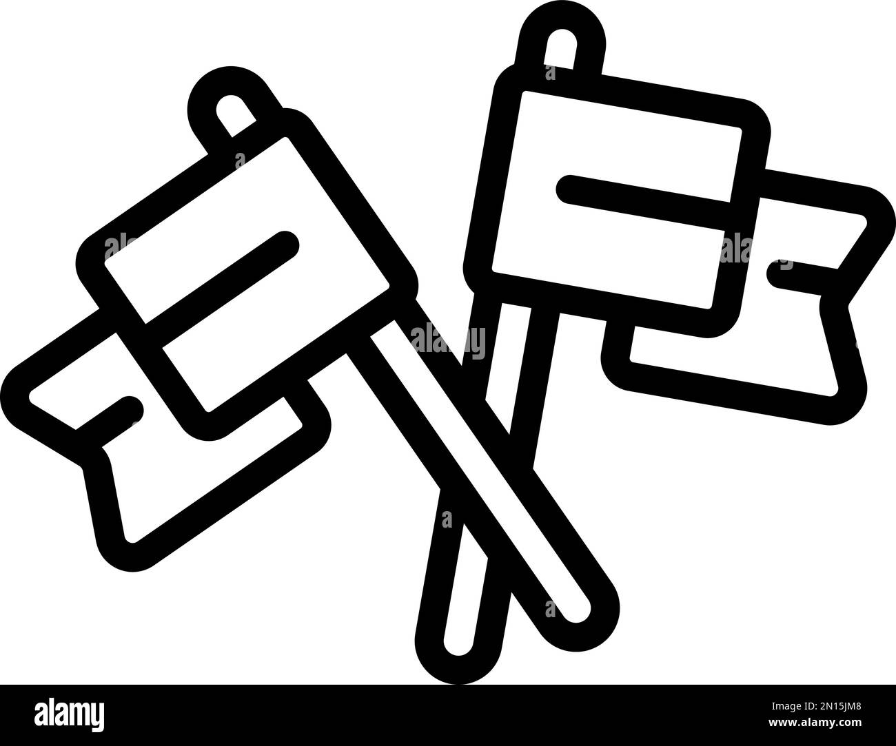 Paintball flags icon outline vector. Paint gun. Sport player Stock