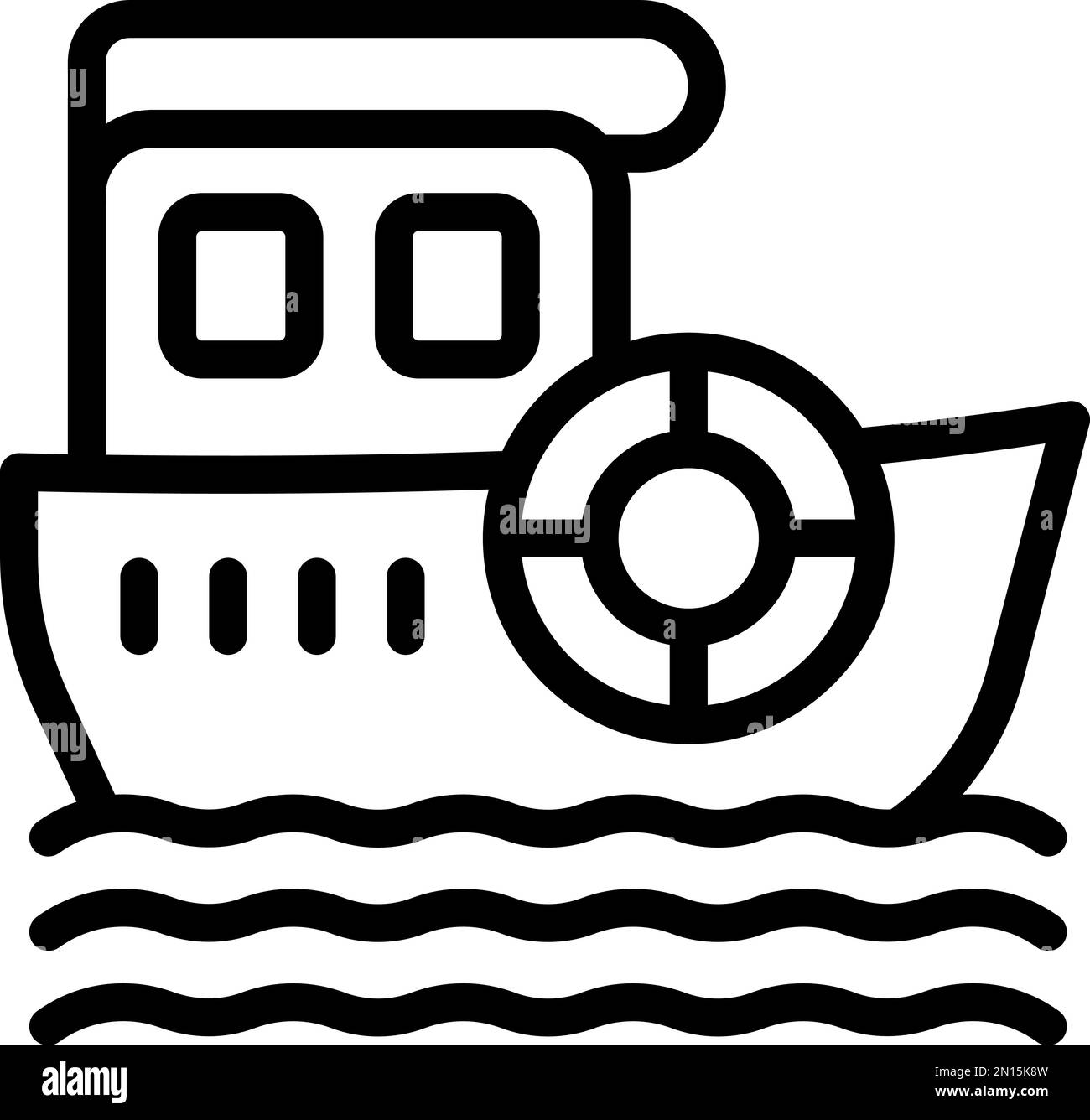 Coast guard ship icon outline vector. Water transport. Sea boat Stock Vector