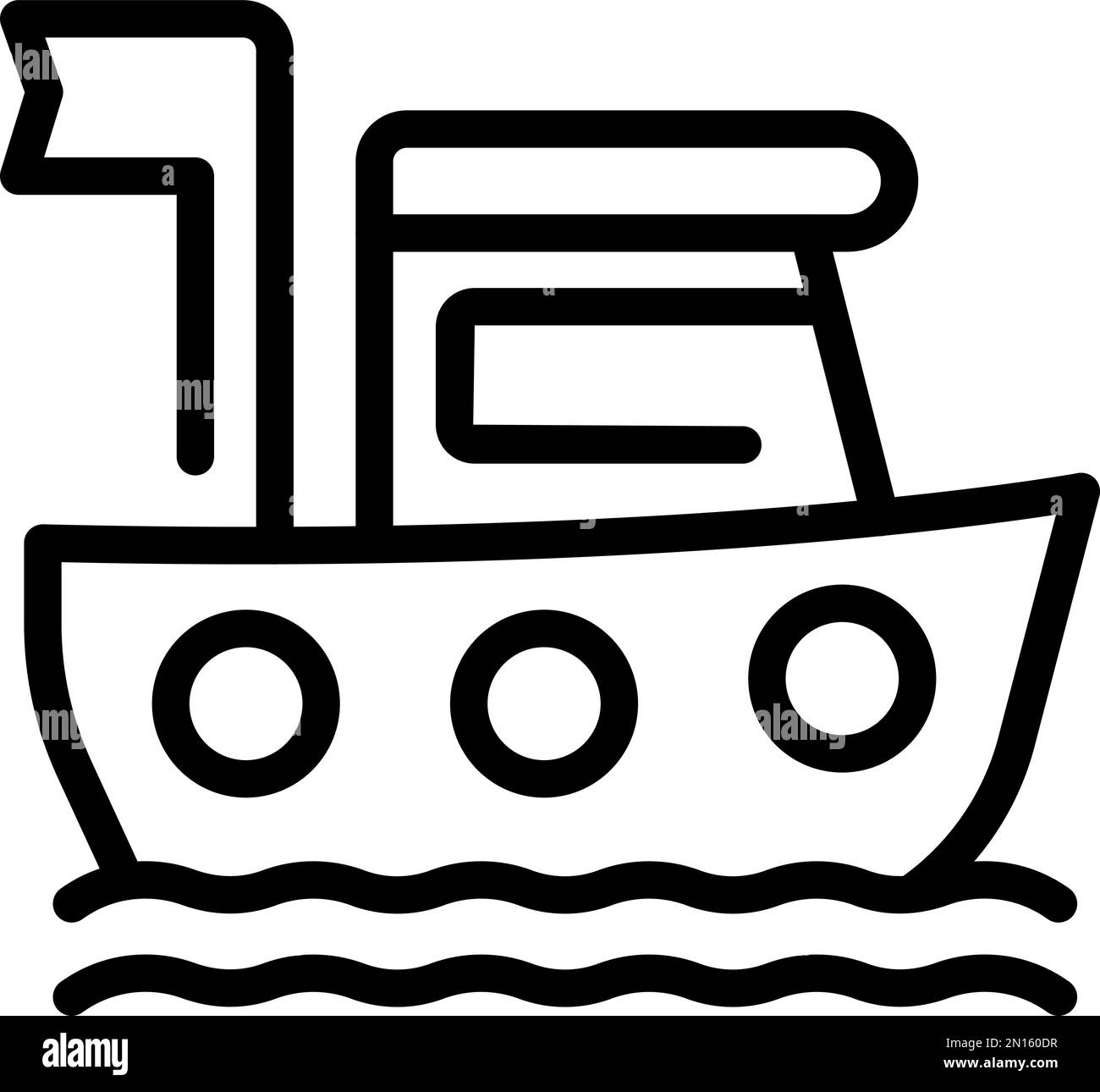Rescue ship icon outline vector. Guard transport. Sea coast Stock