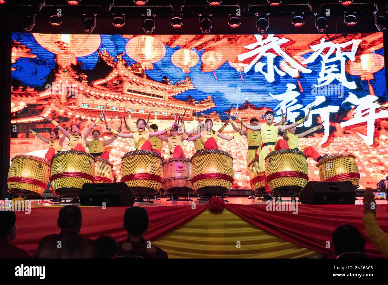 Kuala Lumpur, Malaysia. 5th Feb, 2023. Drum performance is staged