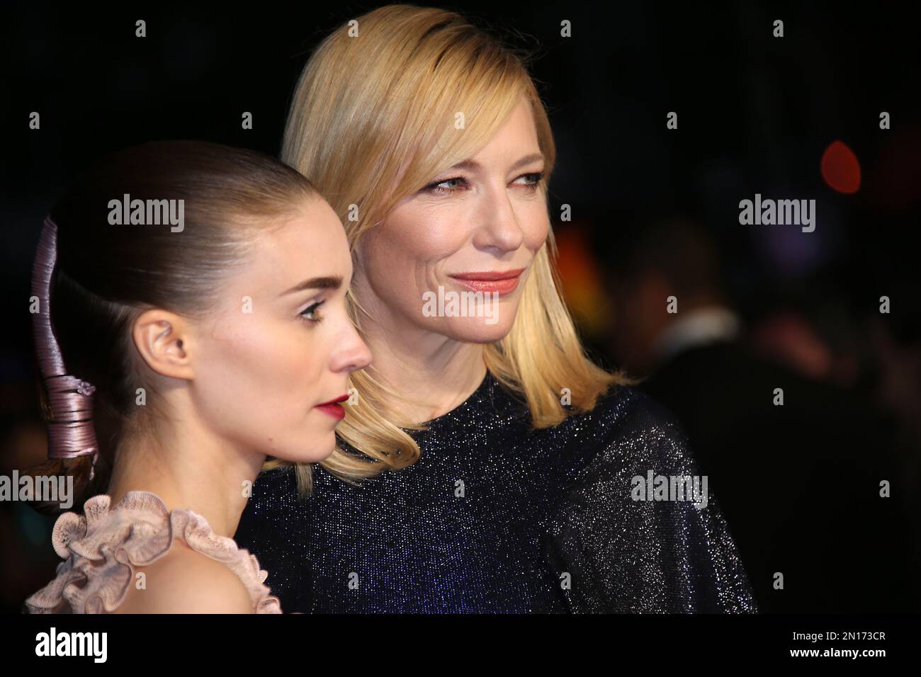Rooney Mara Left And Cate Blanchett Pose For Photographers Upon