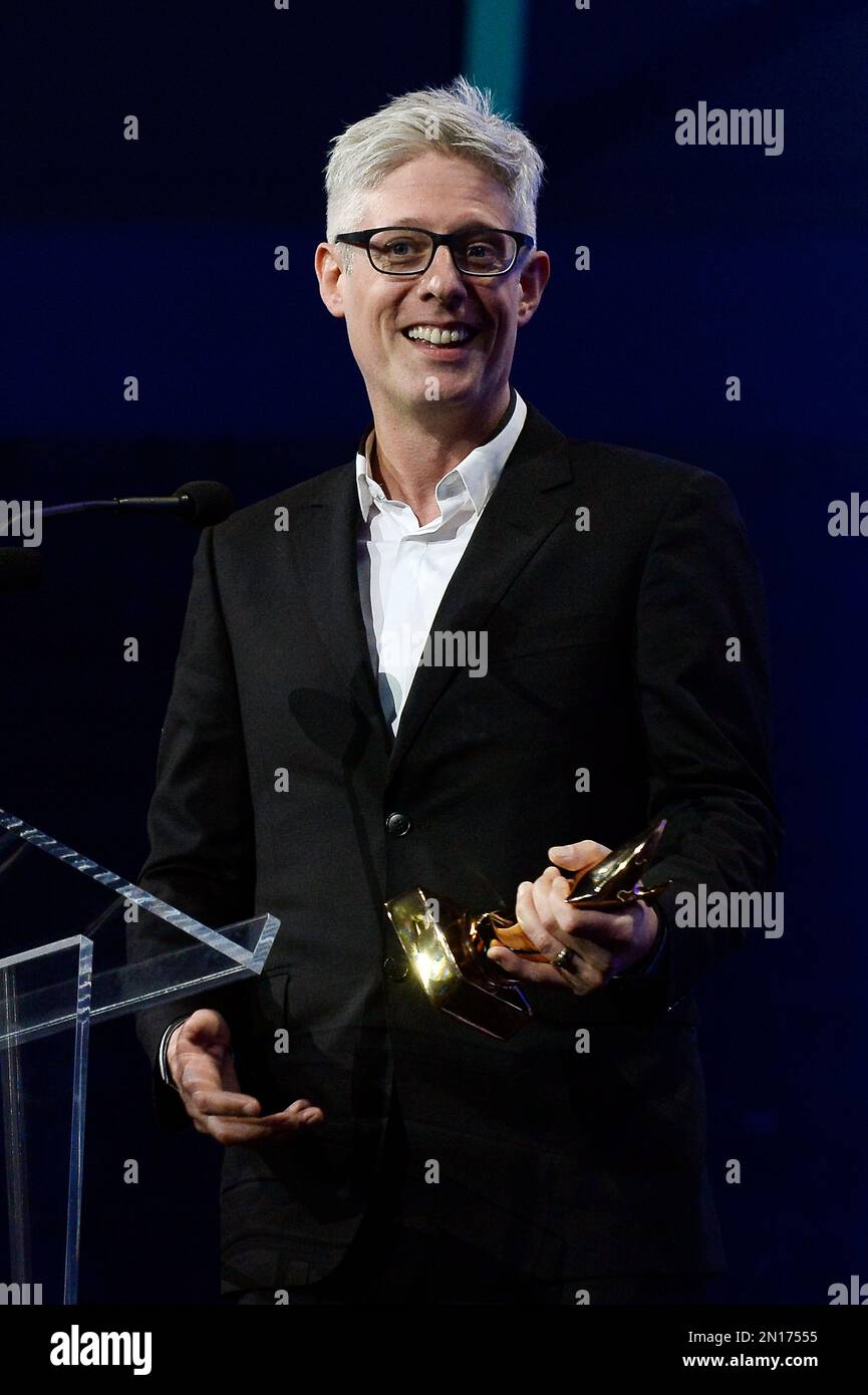 Matt Maher accepts his award for Worship Song of the Year during the Dove Awards Tuesday, Oct