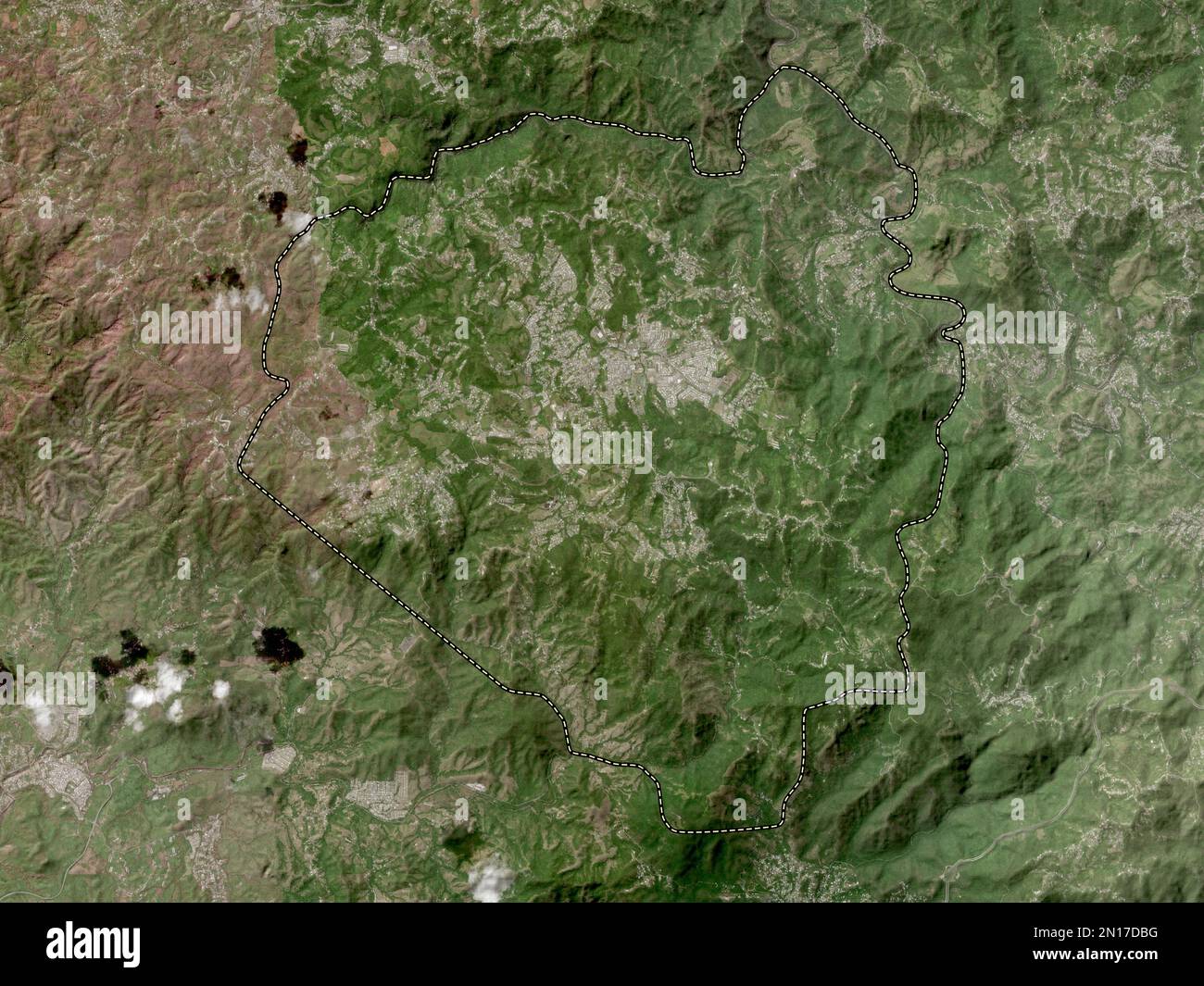 Aibonito, municipality of Puerto Rico. High resolution satellite map