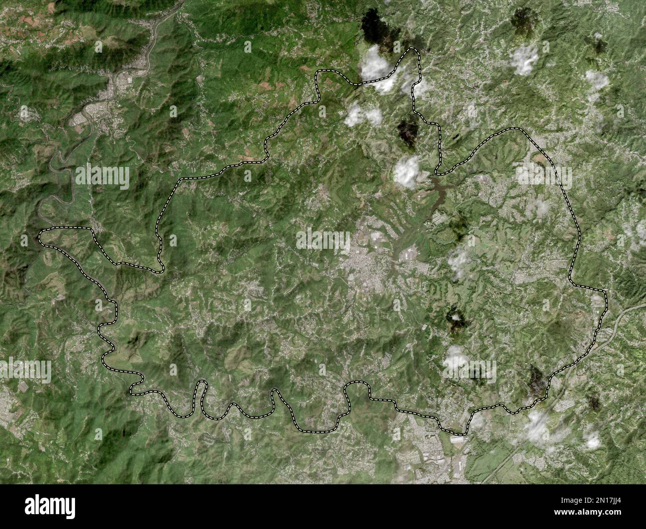 Cidra, municipality of Puerto Rico. High resolution satellite map Stock Photo