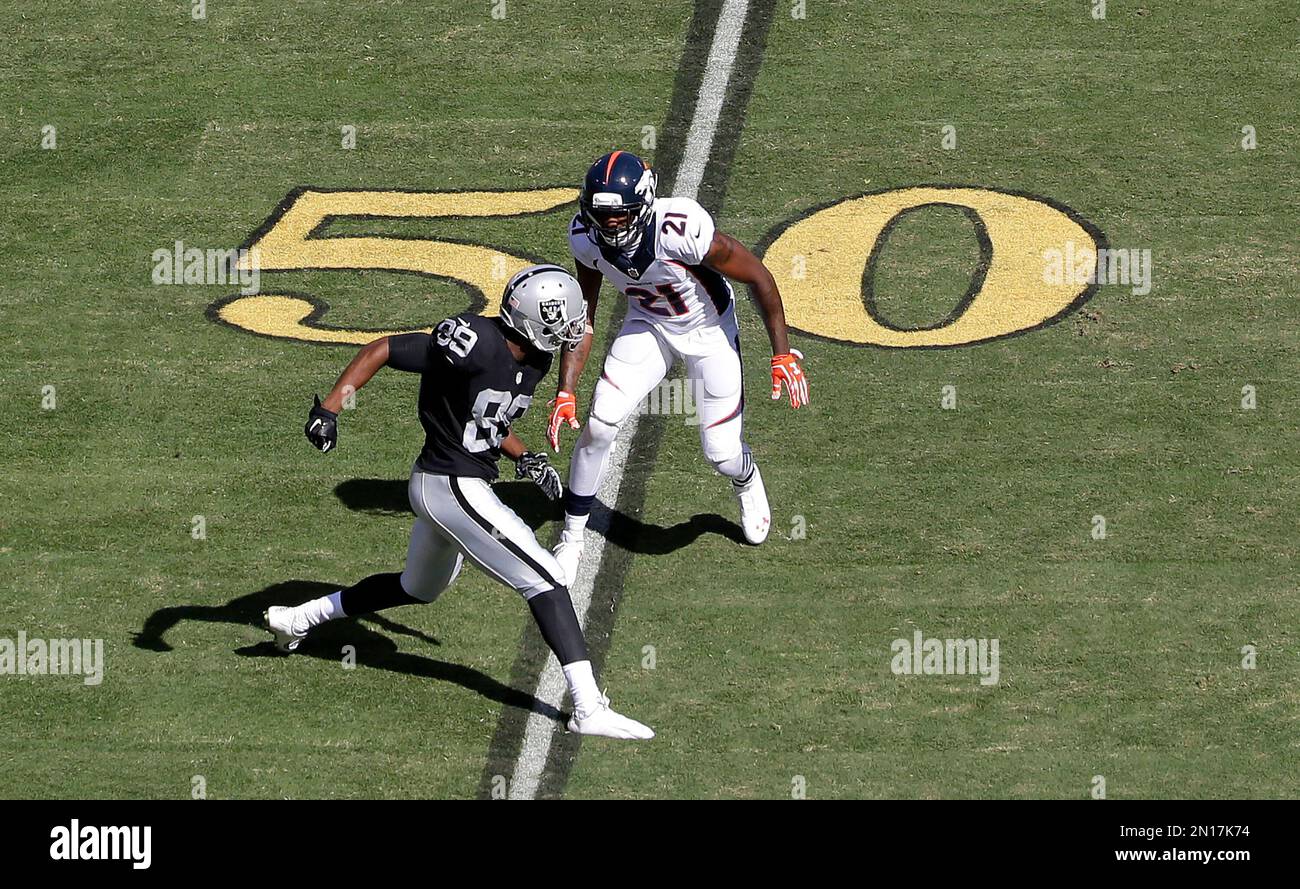 A gold 50 yard line marker is displayed on the field at Paul Brown Stadium  to promote Super Bowl 50 before an NFL preseason football game between the  Cincinnati Bengals and the