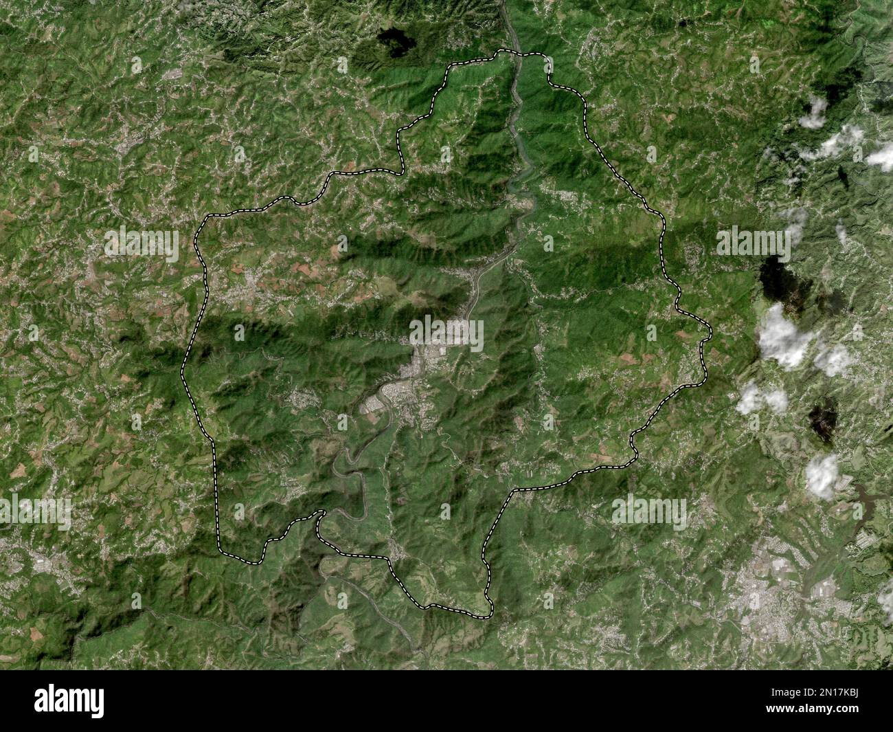 Comerio, municipality of Puerto Rico. High resolution satellite map ...