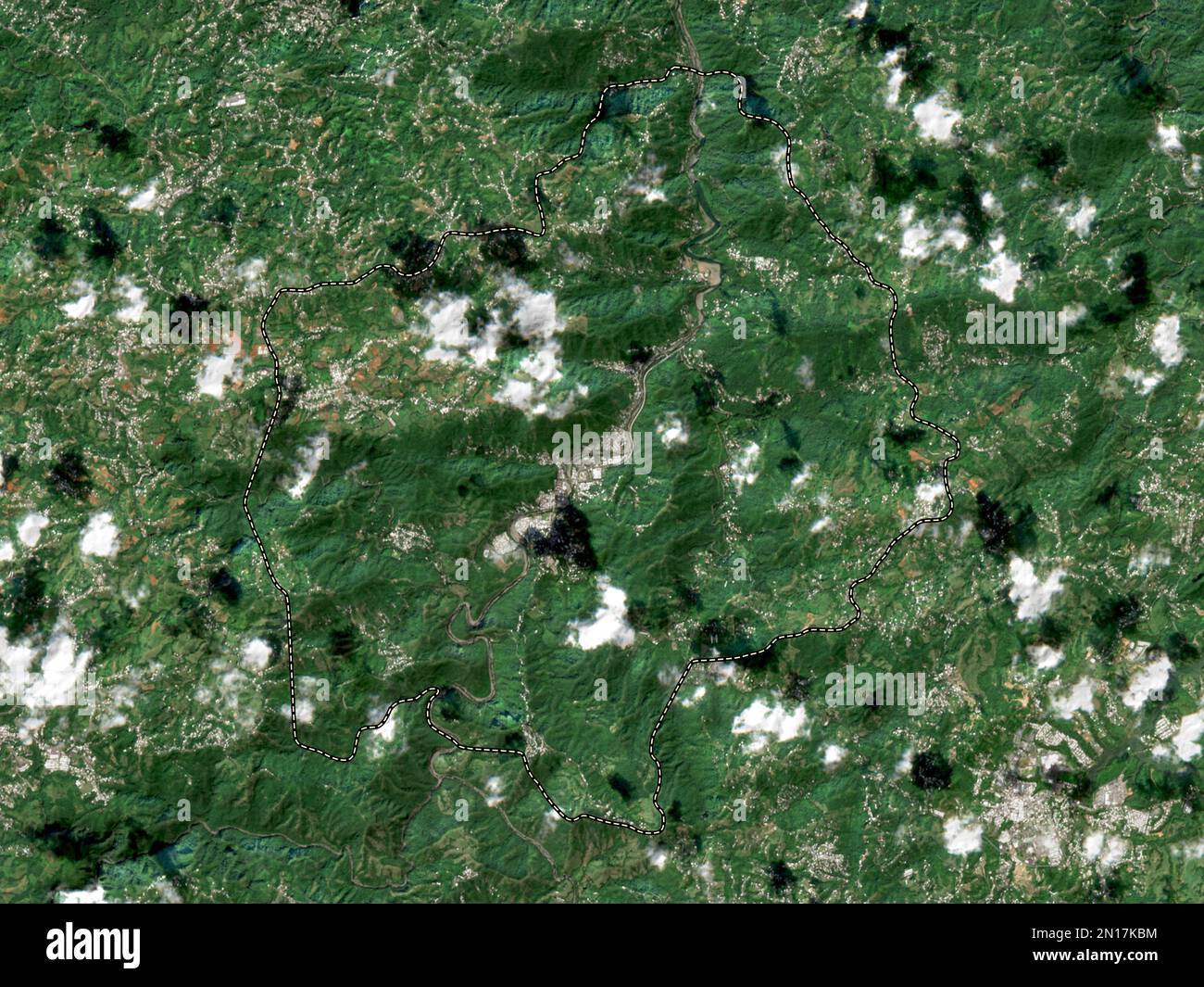 Comerio, municipality of Puerto Rico. Low resolution satellite map ...