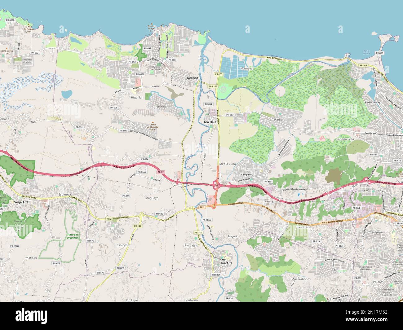 Dorado, municipality of Puerto Rico. Open Street Map Stock Photo - Alamy