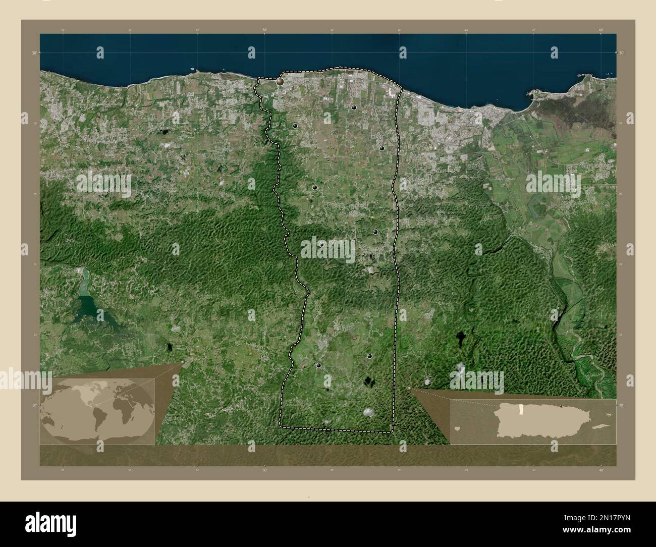 Hatillo, municipality of Puerto Rico. High resolution satellite map ...
