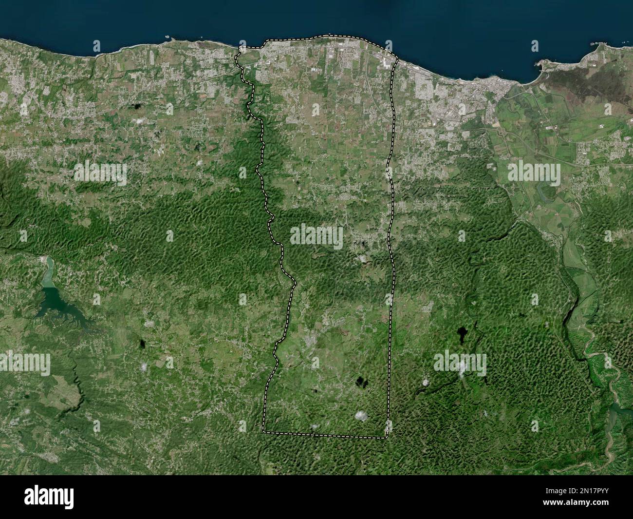 Hatillo, municipality of Puerto Rico. High resolution satellite map Stock Photo