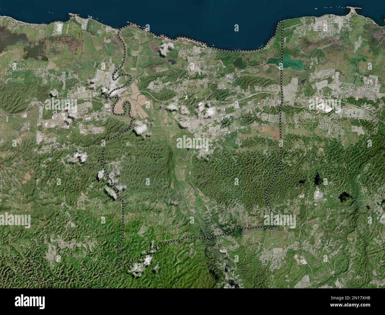 Manati, municipality of Puerto Rico. High resolution satellite map