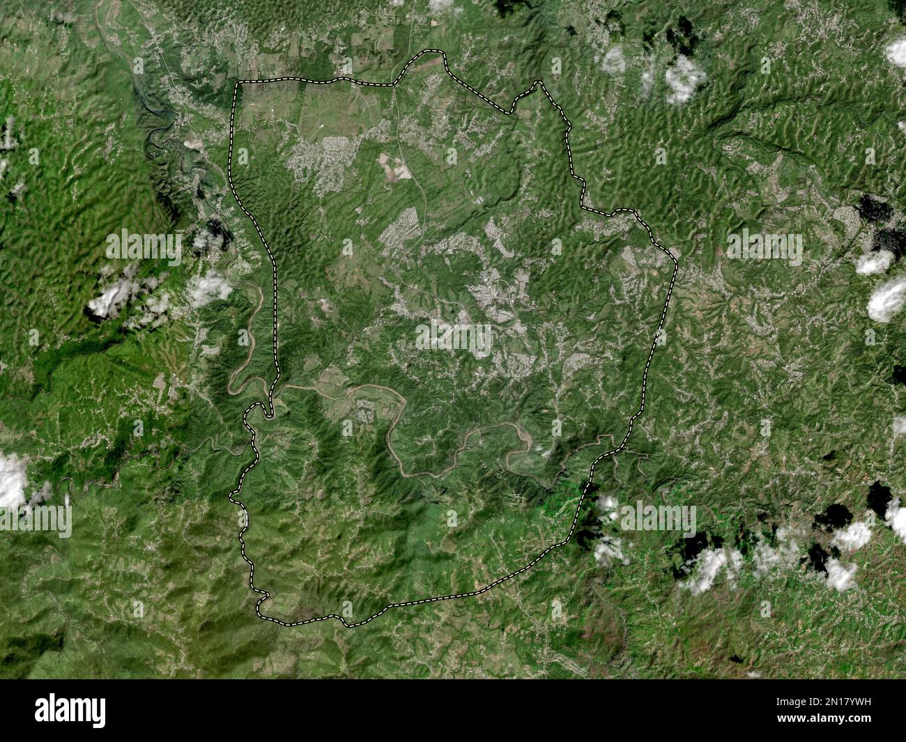 Morovis, municipality of Puerto Rico. High resolution satellite map