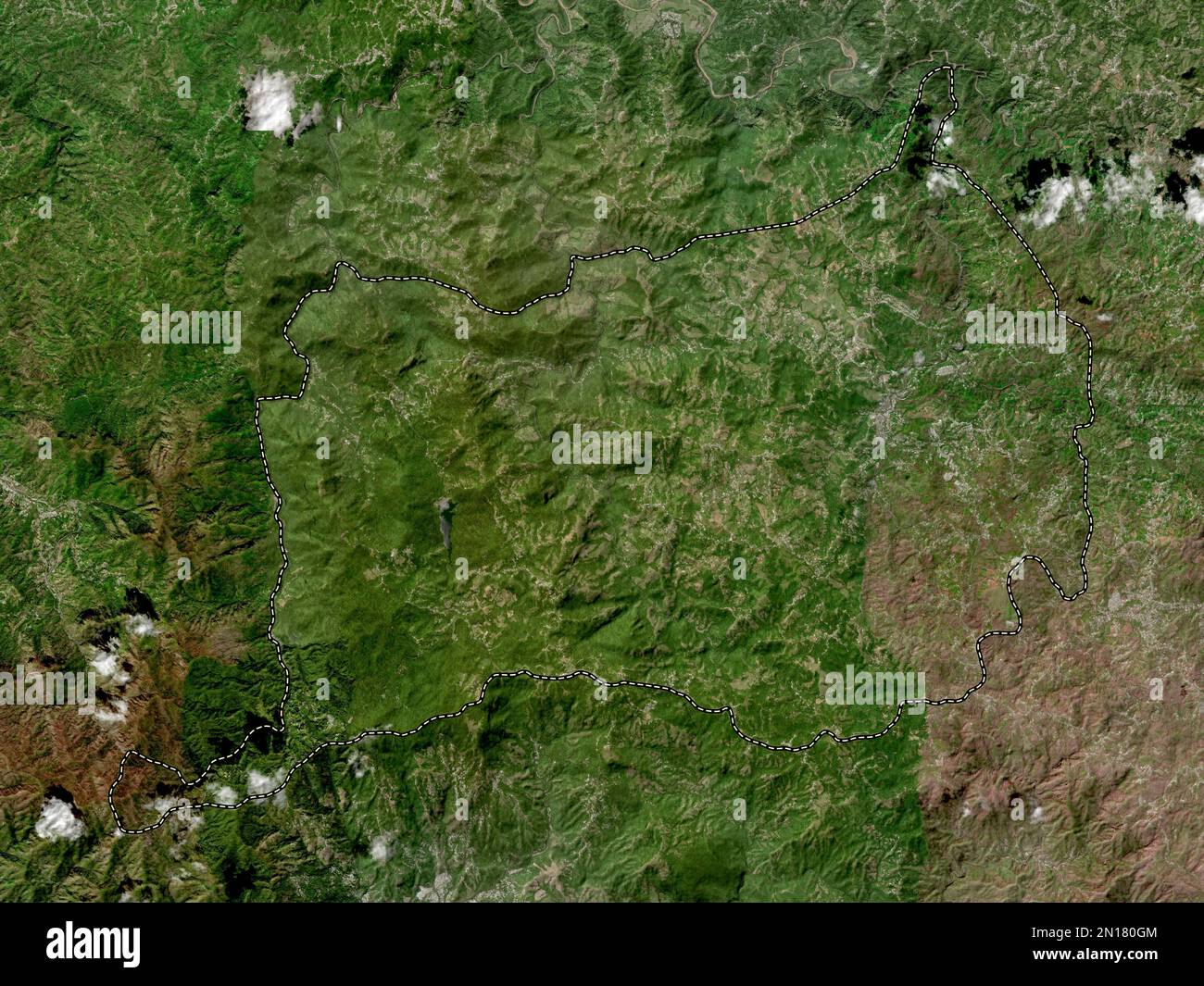 Orocovis, municipality of Puerto Rico. High resolution satellite map Stock Photo