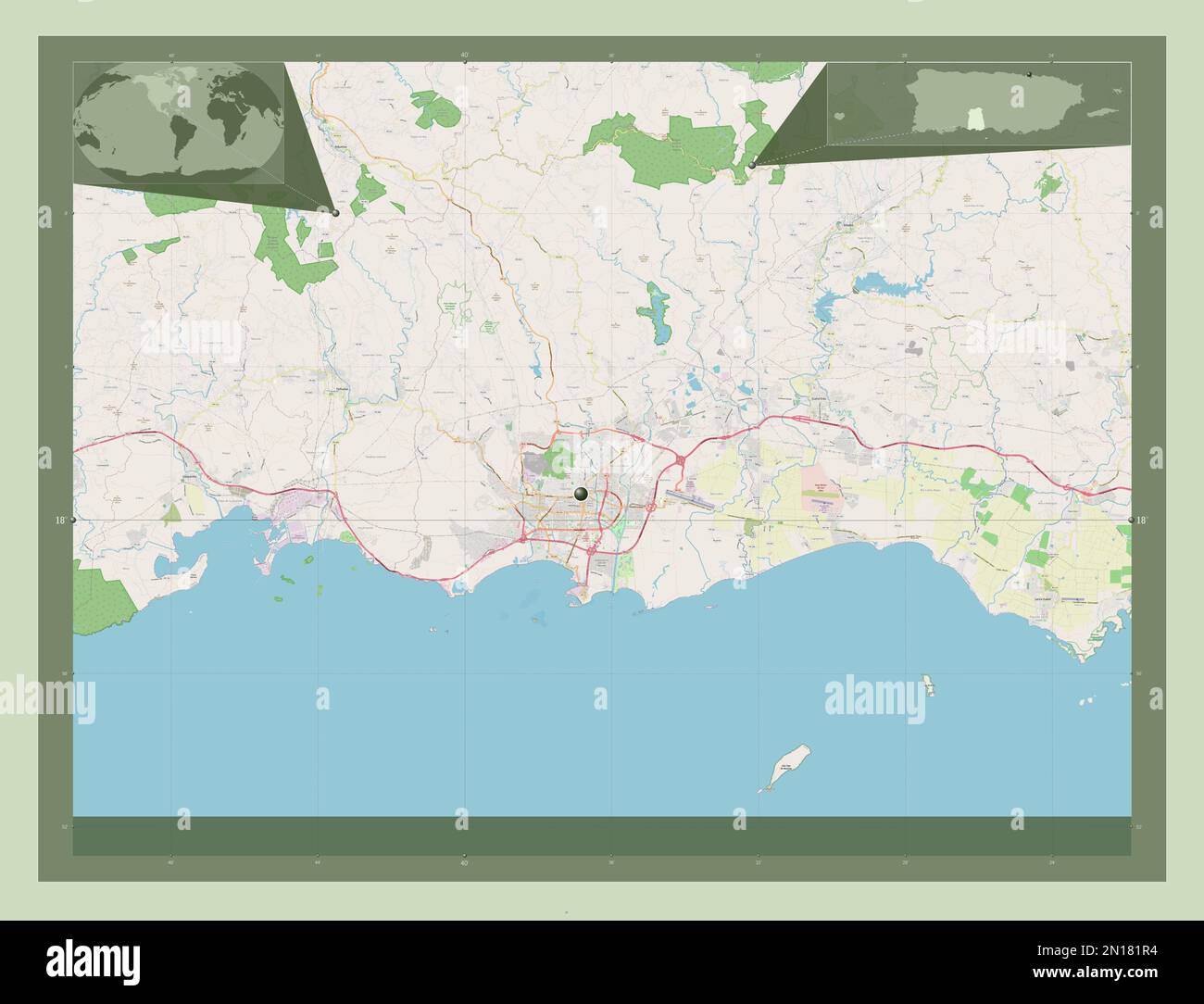 Ponce, municipality of Puerto Rico. Open Street Map. Corner auxiliary ...