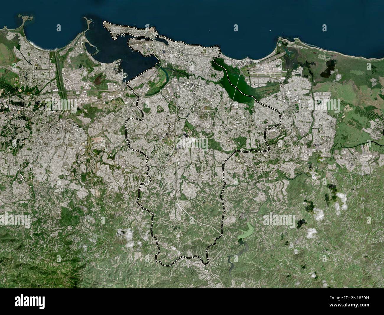 San Juan, municipality of Puerto Rico. High resolution satellite map Stock Photo