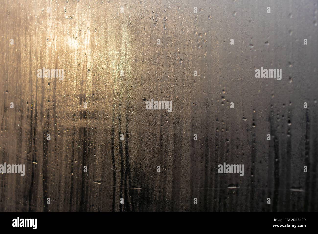 Natural water drops on window glass with nature background Stock Photo ...