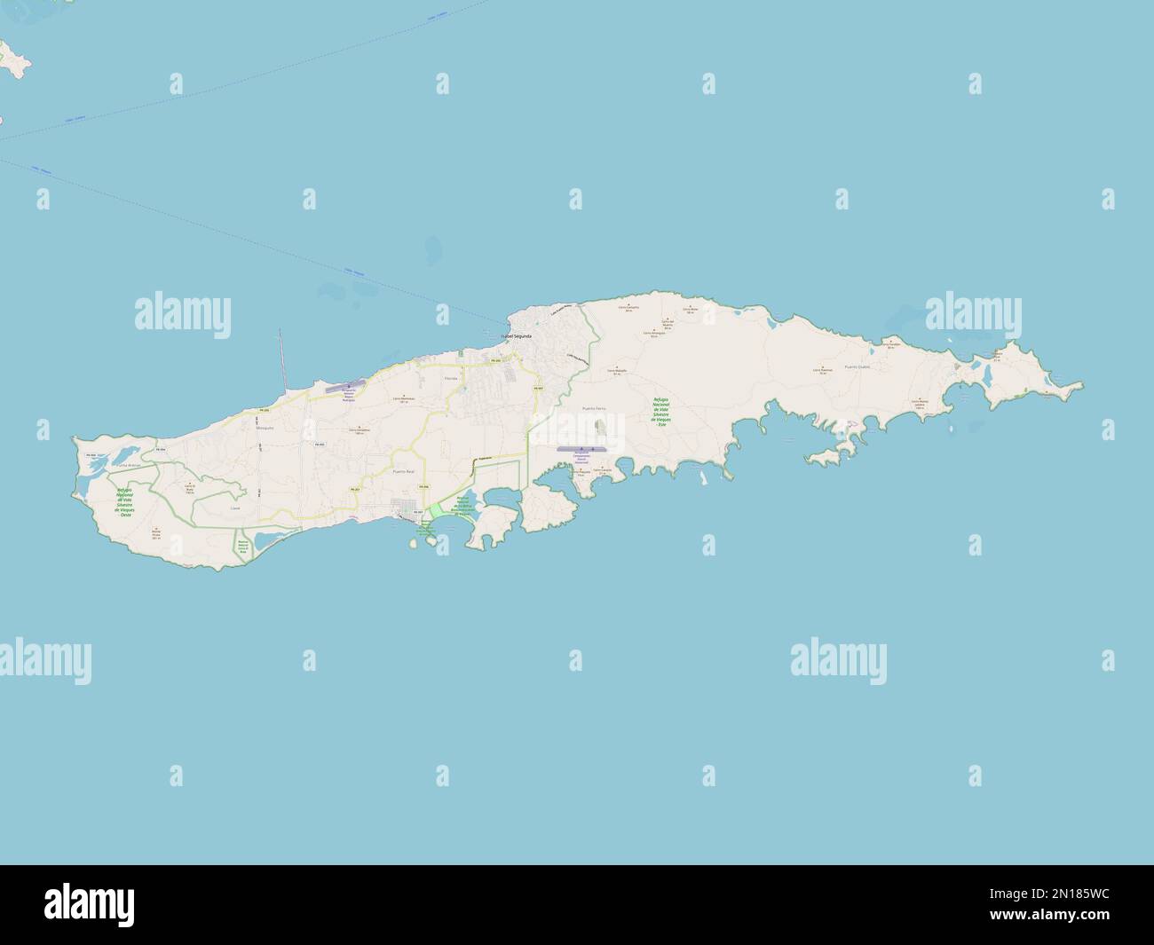 Vieques, municipality of Puerto Rico. Open Street Map Stock Photo - Alamy