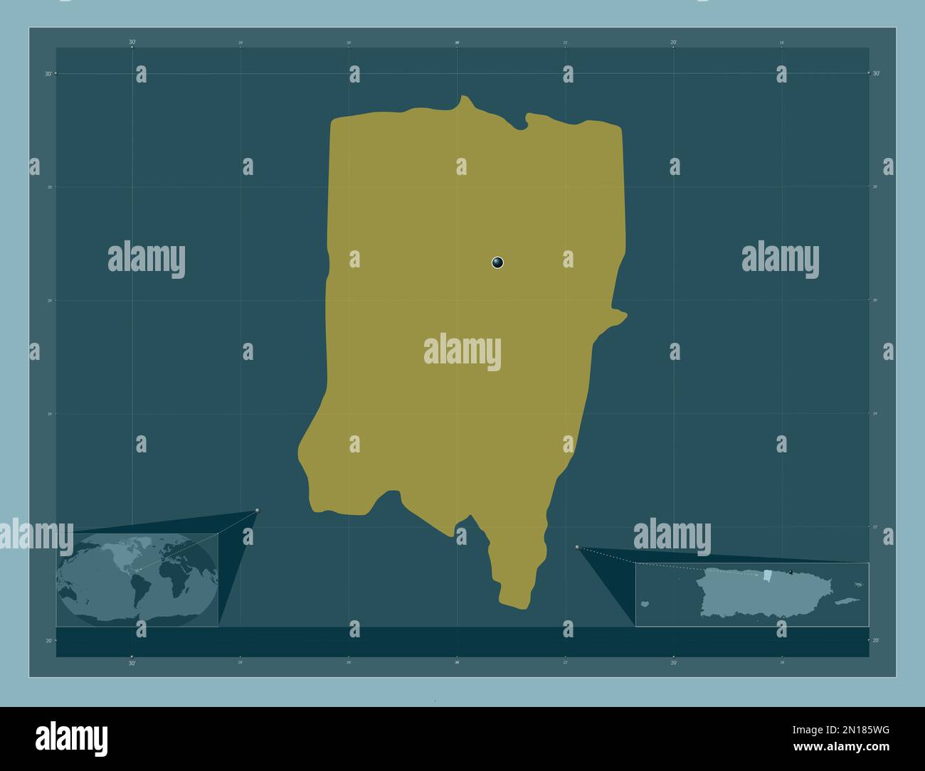 Vega Baja, municipality of Puerto Rico. Solid color shape. Corner