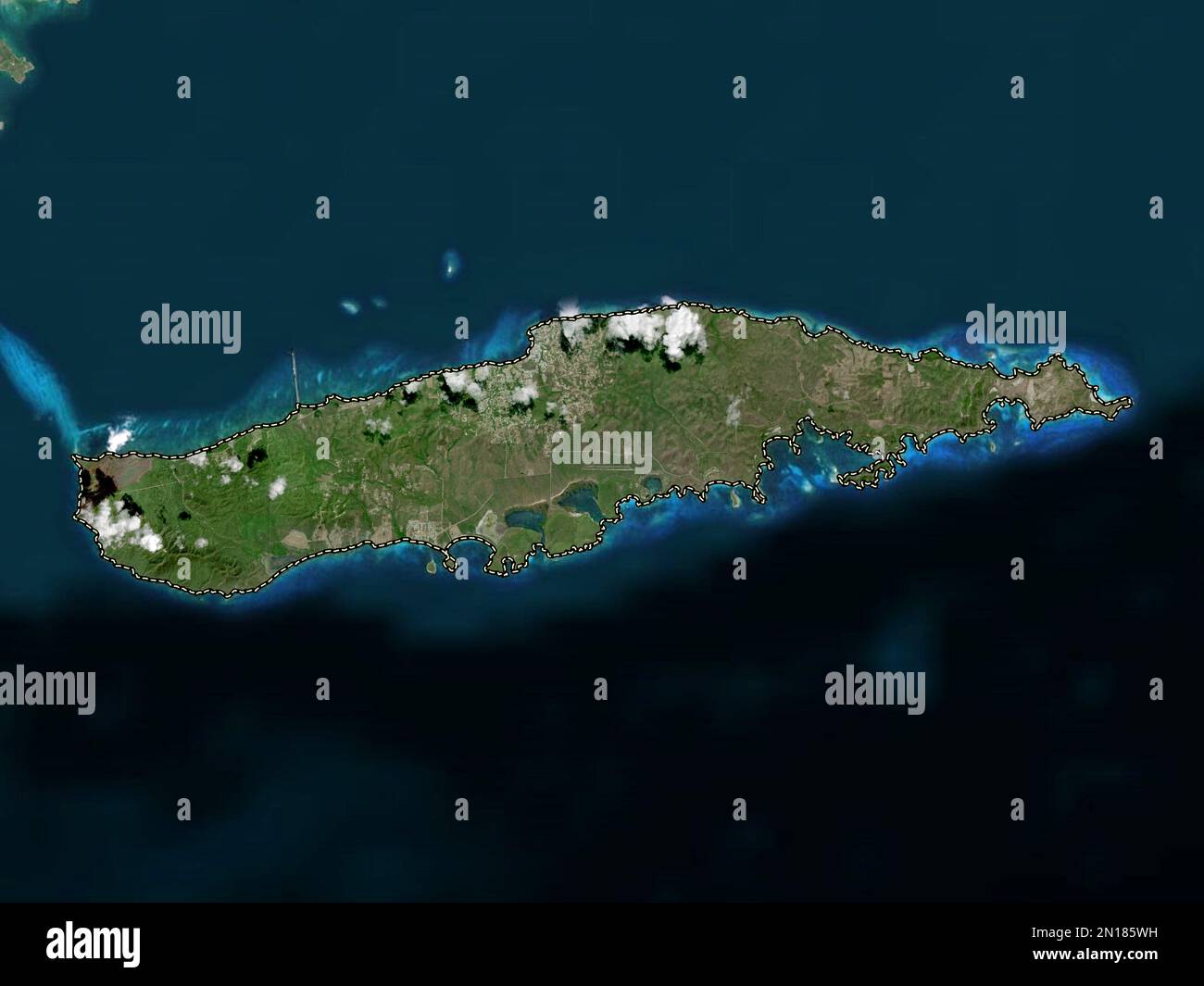 Vieques, municipality of Puerto Rico. High resolution satellite map ...