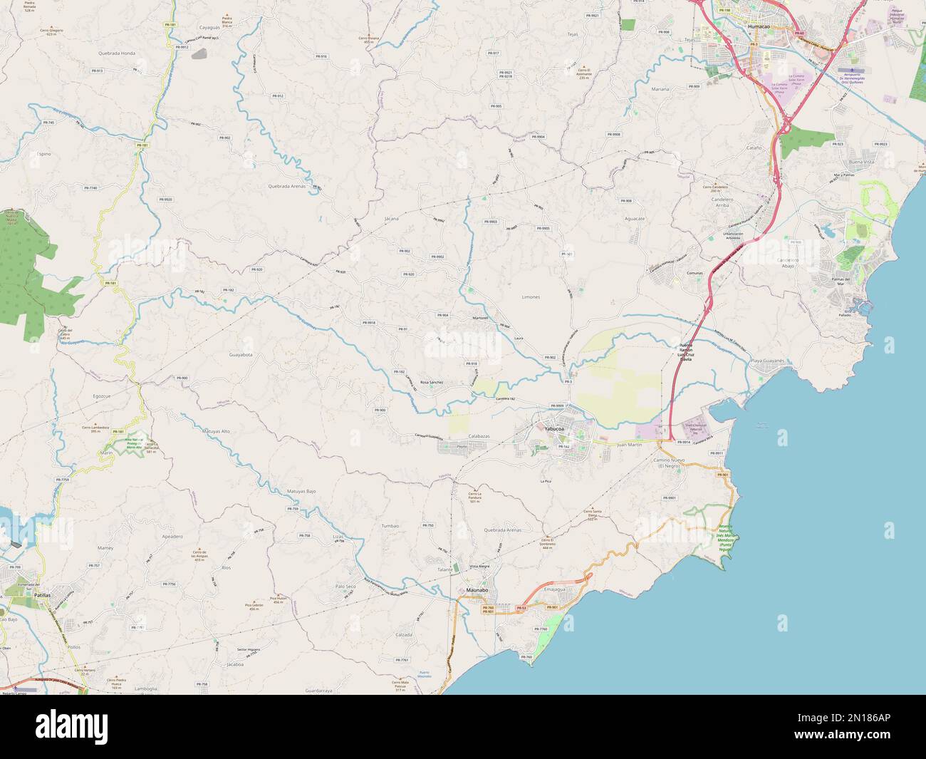 Yabucoa, municipality of Puerto Rico. Open Street Map Stock Photo Alamy