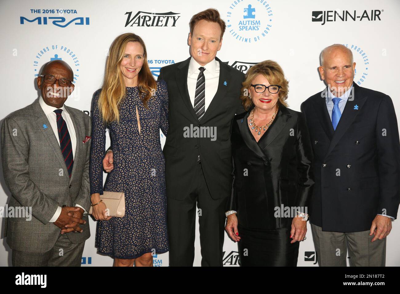 Al Roker, from left, Liza Powel, Conan O'Brien, Suzanne Wright and Bob ...