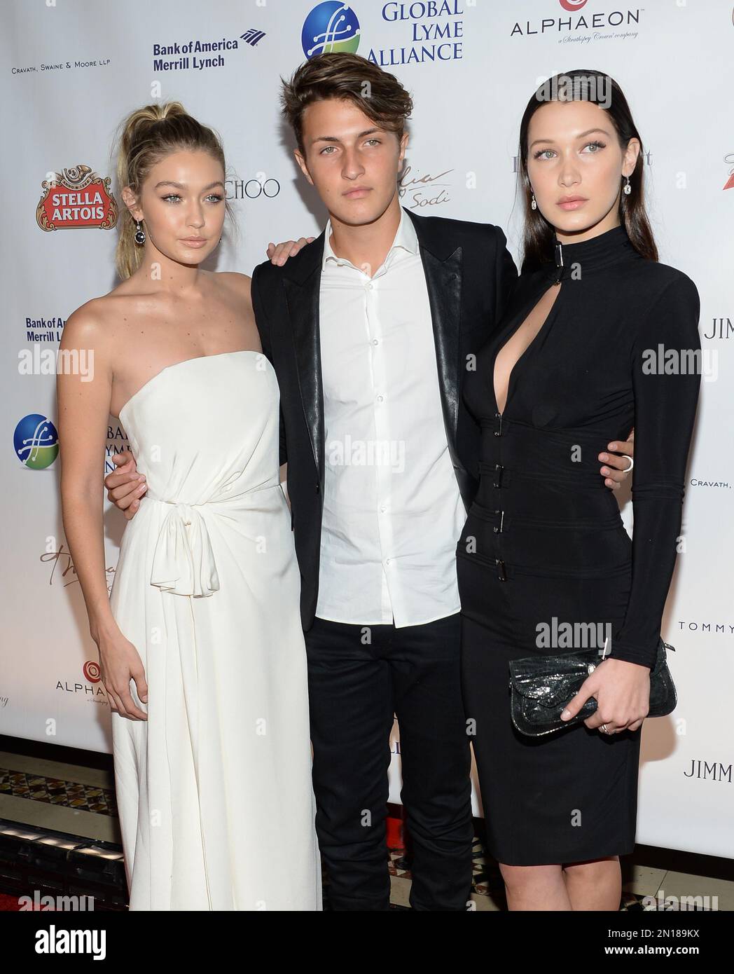 The Hadid siblings, from left, Gigi Hadid, Anwar Hadid and Bella Hadid
