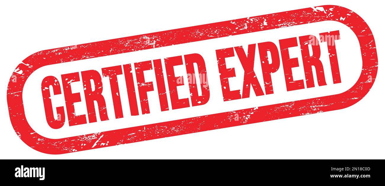 CERTIFIED EXPERT, text on red rectangle stamp sign Stock Photo - Alamy