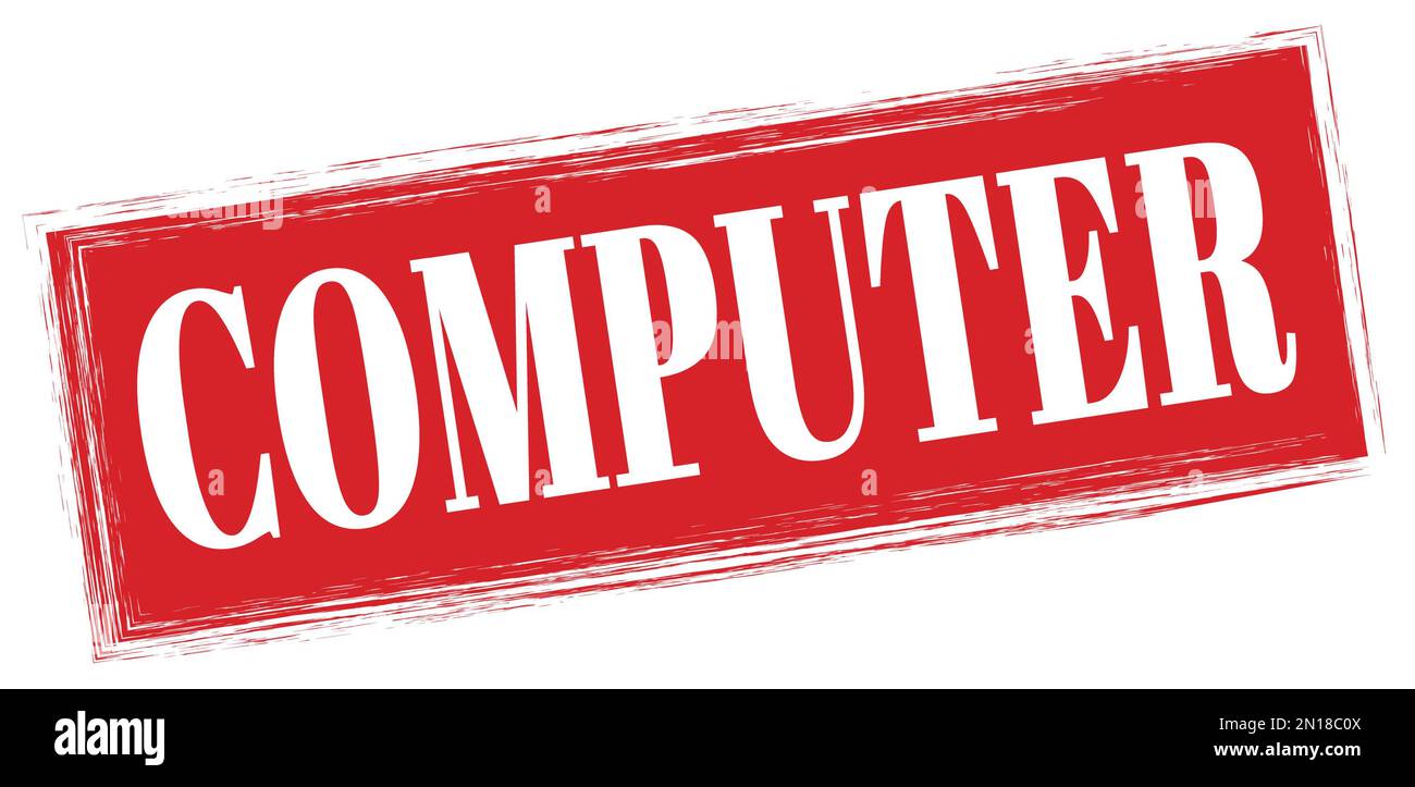 COMPUTER text written on red rectangle stamp sign. Stock Photo