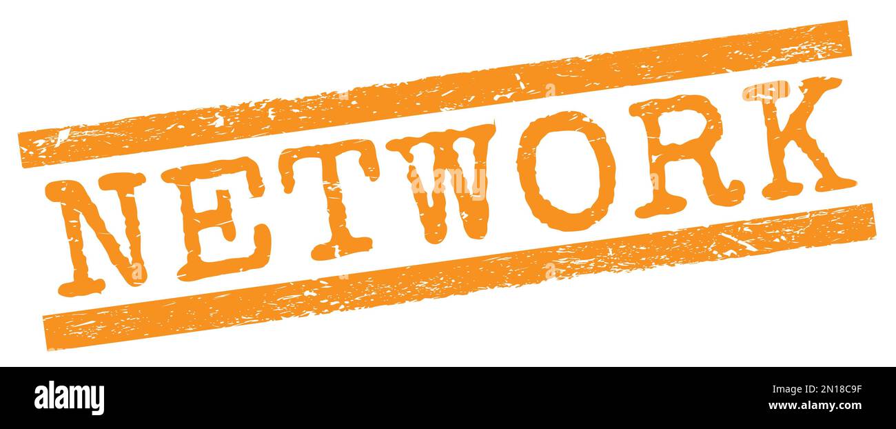 NETWORK text written on orange grungy lines stamp sign Stock Photo - Alamy