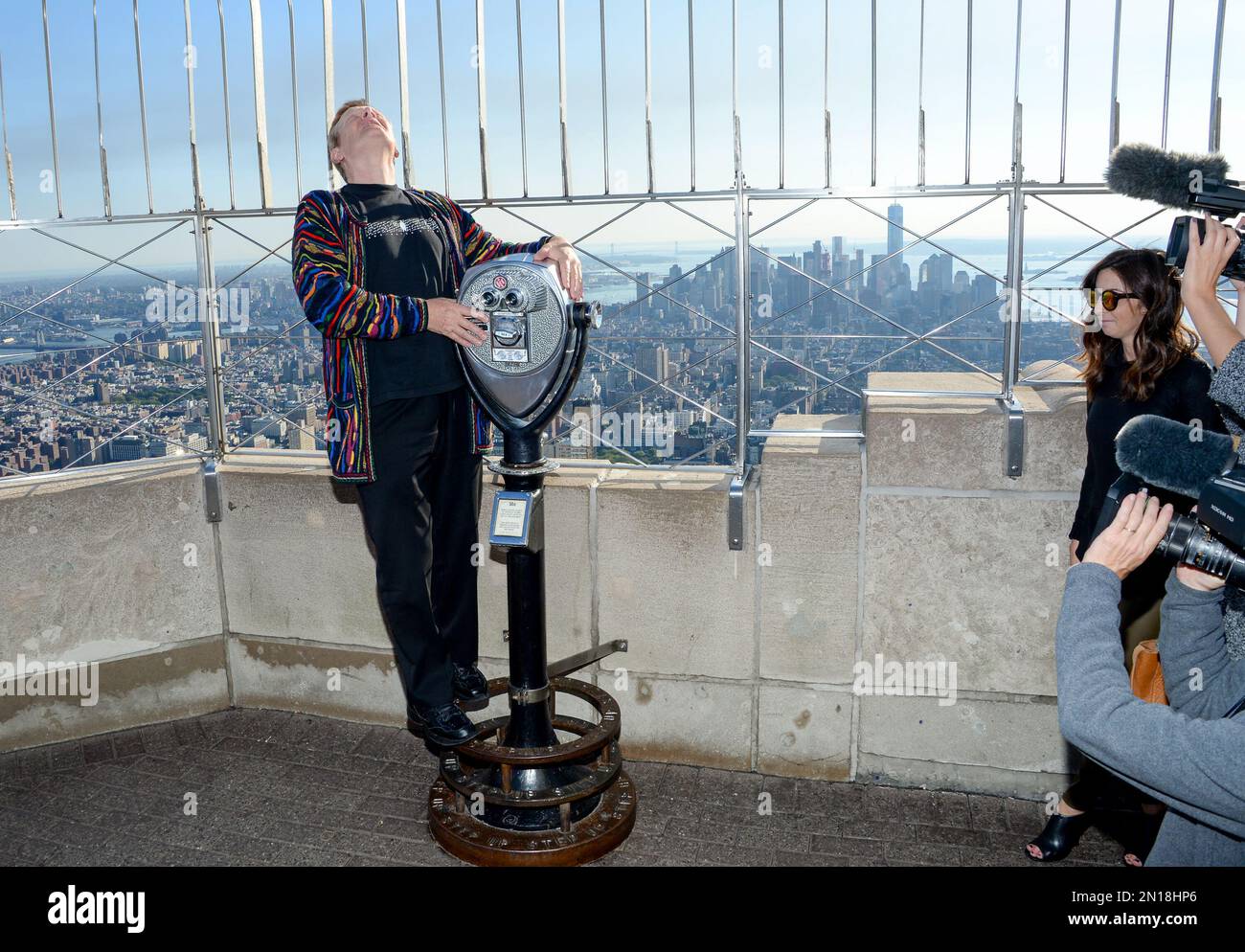 High wire artist Philippe Petit with World Shortest Man Michu