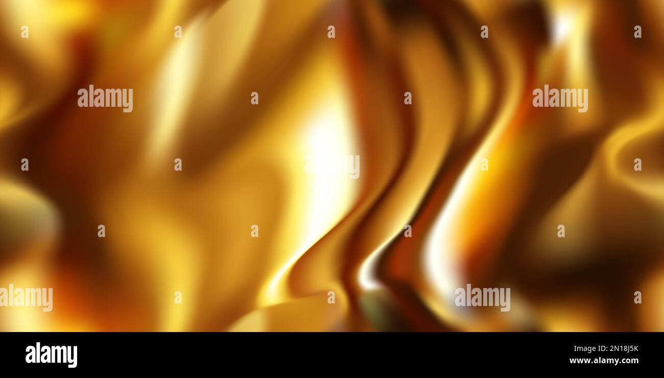 Wavy golden abstract seamless pattern. Luxury gold background Stock Vector