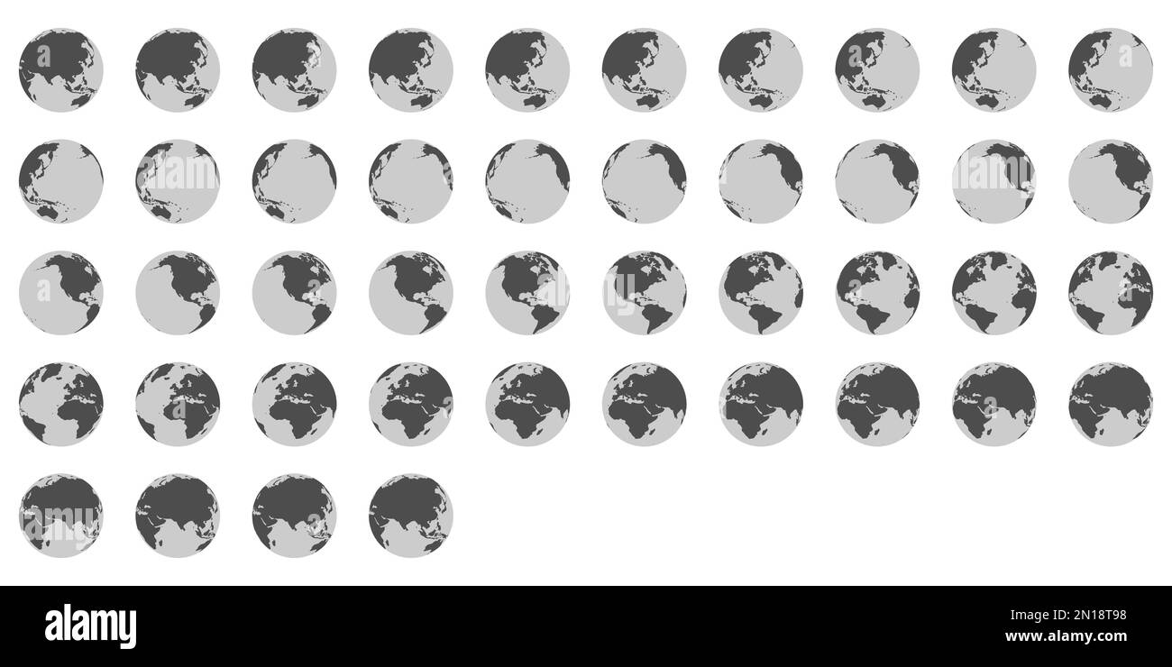 Set of globes of Earth. World map in globe shape. Vector illustration ...