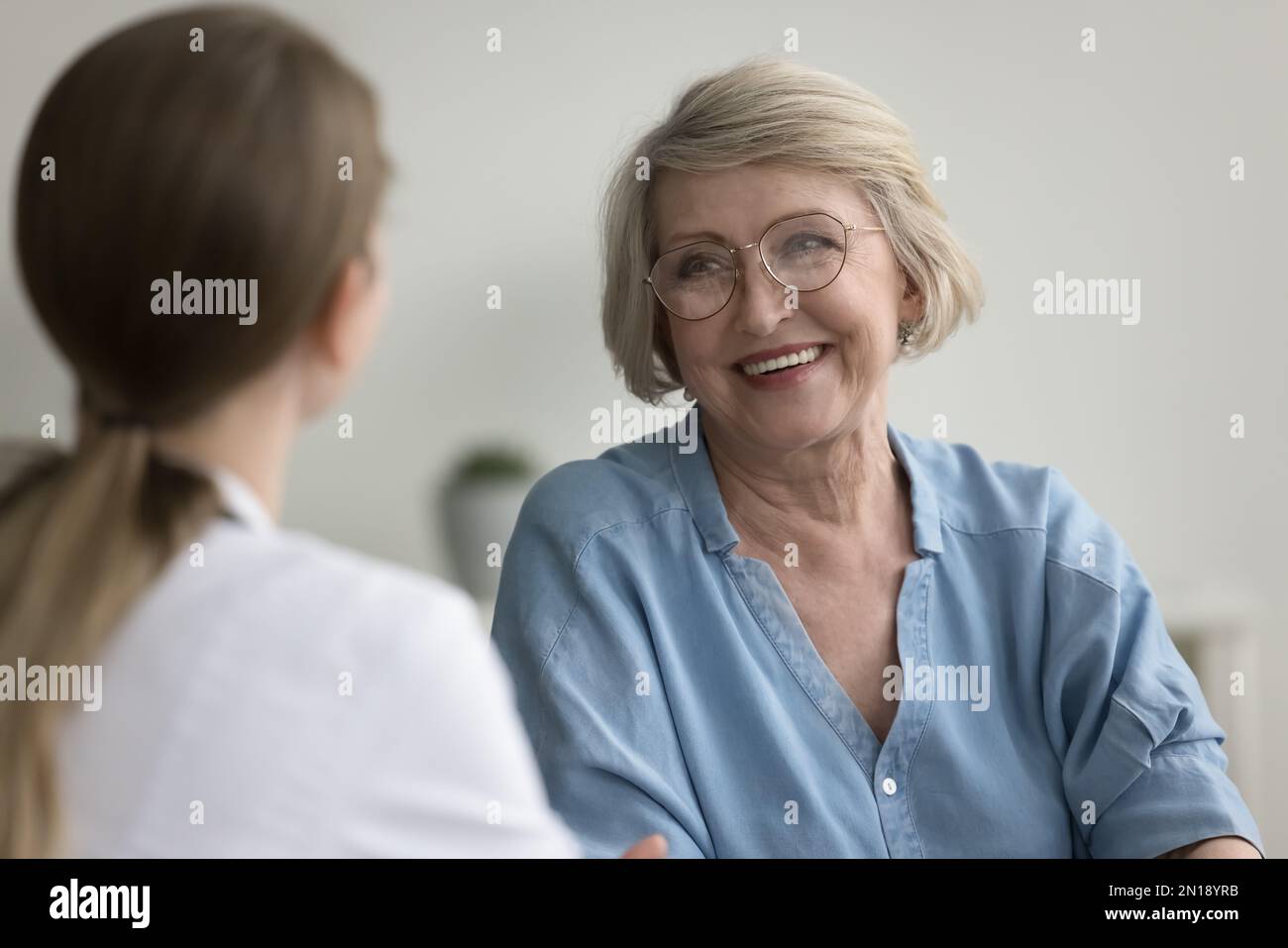 Senior caucasian female doctor hi-res stock photography and images - Alamy