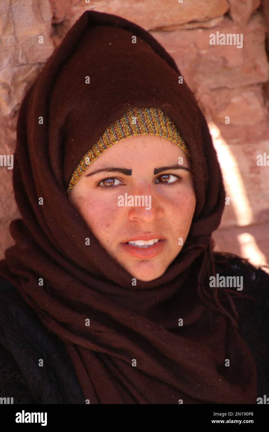 Portrait of local resident, Petra, Jordan Stock Photo